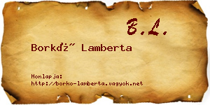Borkó Lamberta névjegykártya